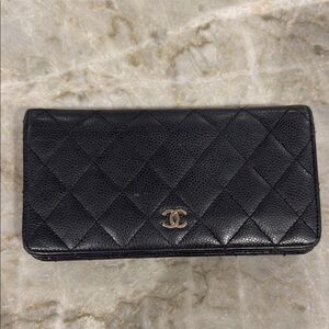 Chanel Black Quilted Leather Wallet